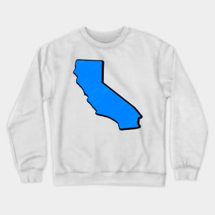 Bright Blue California Outline Crewneck Sweatshirt